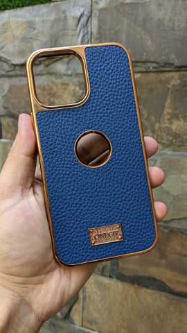 iPhone 13 Pro max Premium Onegif Ring  Leather case - Blue