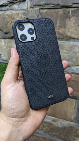iPhone 12 Pro Max Premium Kajsa Leather Case - Black