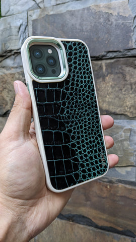 Iphone 13 Pro max premium GKS official leather case - Green