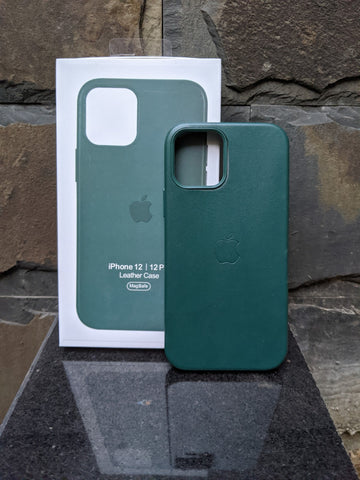 iPhone 12 / 12 Pro Leather Case - Midnight Green