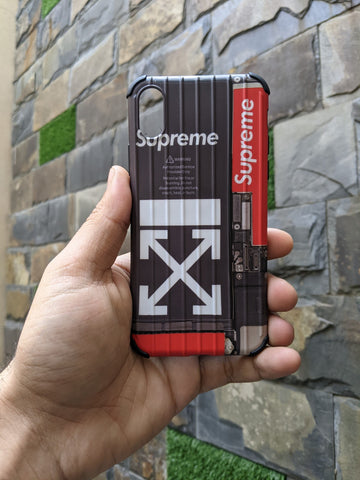 iPhone X / Xs Supreme Battery Logo Elastic Rubber Soft Case - Black