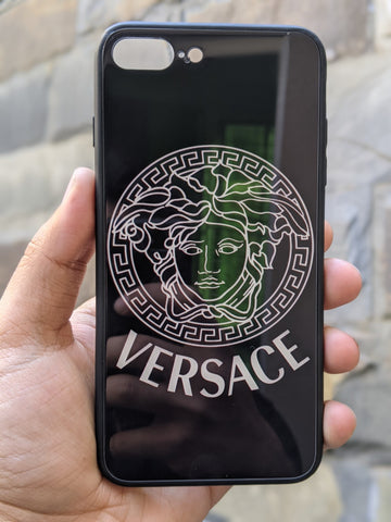 iPhone 7 / 8 Plus Versace High Grade Tempered Glass Case - Black