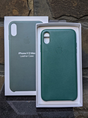 iPhone XMax / XsMax Official Leather Case - Midnight Green