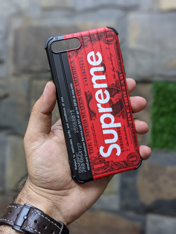 iPhone 7/8 plus Supreme Case red dollar Edition