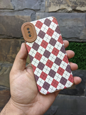 iPhone X / Xmax Check pattern Silicone Camera Protection Case