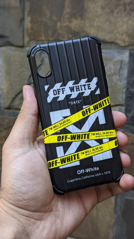 iPhone X / Xmax offwhite Elastic Rubber Soft Case - Black